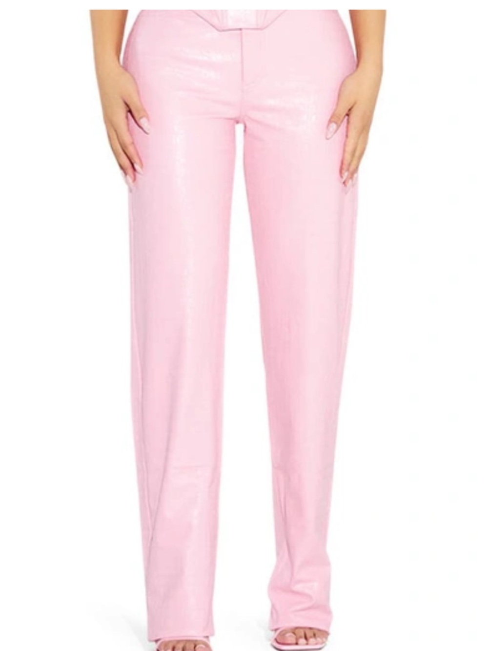 naked wardrobe Pink Boot-Cut V-Waist Pants